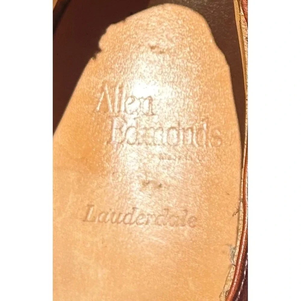 Allen Edmonds Lauderdale Brown Woven Leather Cap Toe Oxford Mens 14 D 3729